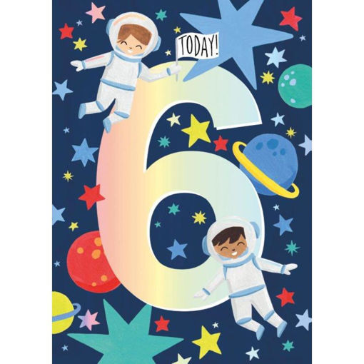 Picture of 6 TODAY SPACE BIRTHDAY CARD